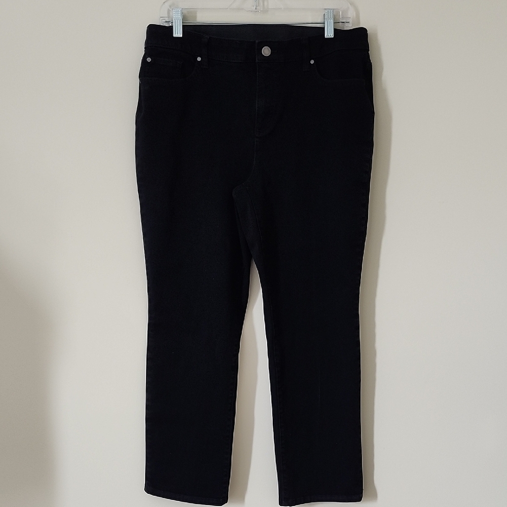 Chico's Fabulously Slimming Black Jeans Short Length Size 2 (12)